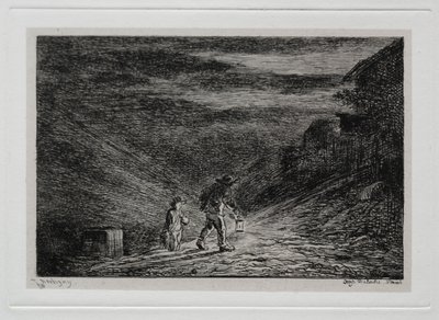 Die Bootsfahrt: Die Suche nach einem Gasthaus von Charles Francois Daubigny