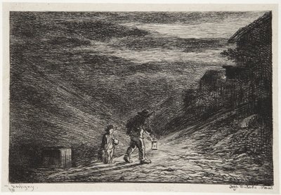 Die Suche nach einem Gasthaus von Charles Francois Daubigny