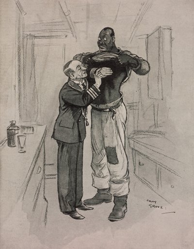 Die schwarze Pest, ein Hypochonder, Karikatur von Chas Grave (1886-1944) aus The Tatler, Nr. 1415, 8. August von Charles Grave