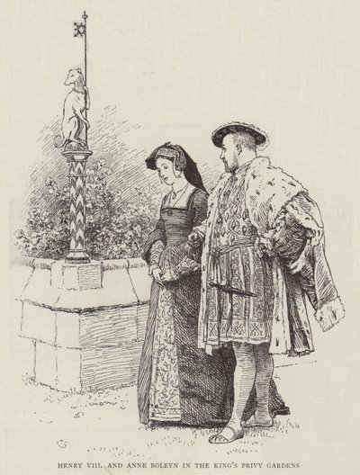 Heinrich VIII. und Anne Boleyn in den Königlichen Privatgärten von Charles Green