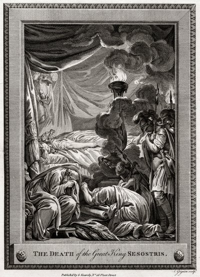 Der Tod des großen Königs Sesostris, Altes Ägypten, 1775 von Charles Grignion