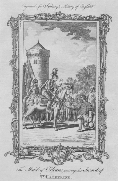 Die Jungfrau von Orléans erhält das Schwert der Heiligen Katharina, 1773 von Charles Grignion