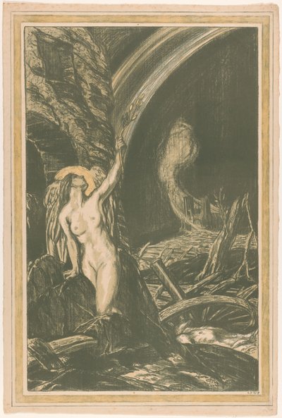 Allegorie auf die Wiedergeburt der Kunst nach dem Ersten Weltkrieg von Charles Haslewood Shannon (signed by artist)