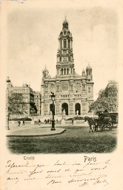 Postkarte/Kirche der Heiligen Dreifaltigkeit/Paris/Seine/Ile de France/Frankreich von Augustus Kollner