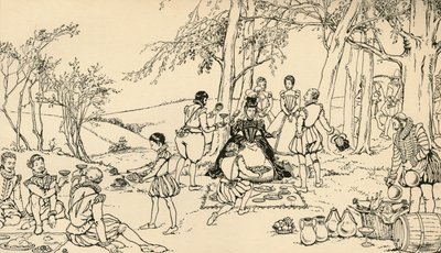 Die Versammlung vor der Jagd, 1931 von Charles Henry Bourne Quennell