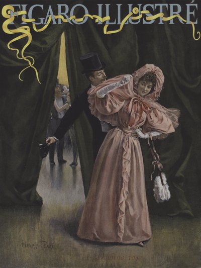 Rosa Domino. Titelbild von Le Figaro Illustre, Februar 1896 von Charles Henry Tenre