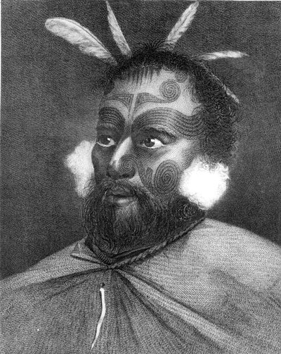 Porträt eines Mannes aus Neuseeland, Illustration aus 