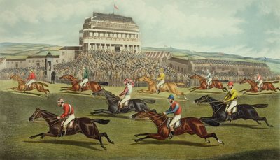 Das Liverpool Grand National Steeplechase - Einlauf, veröffentlicht 1872 von Charles Hunt