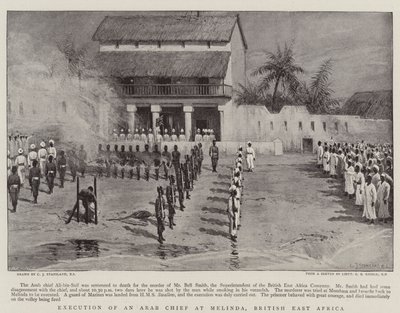 Hinrichtung eines arabischen Häuptlings in Melinda, Britisch-Ostafrika von Charles J. Staniland