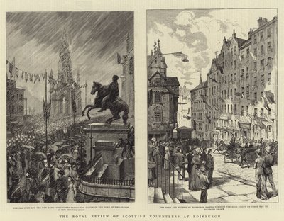 Die königliche Überprüfung der schottischen Freiwilligen in Edinburgh von Charles J. Staniland