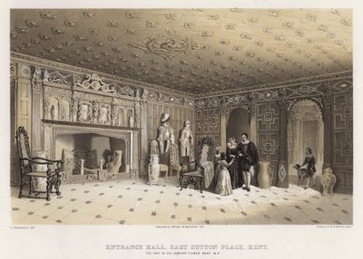 Eingangshalle, East Sutton Place, Kent, Sitz von Sir Edmund Filmer von Charles James Richardson