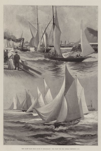 Das Yacht-Rennen von Dover nach Helgoland, der Start um den Kaiserpreis von Charles John de Lacy