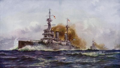 Ein berühmter Schlachtkreuzer - HMS Invincible von Charles John de after Lacy