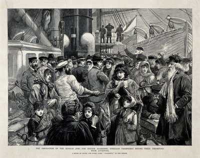 Die russischen Juden werden vor der Auswanderung aus Liverpool von einem Arzt untersucht, 1891 von Charles Joseph Staniland