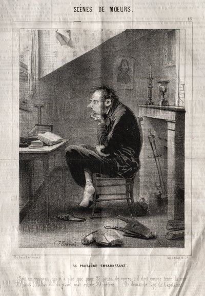 Scènes de Moeurs: Le Problème embarassant von Charles Joseph Traviès de Villers