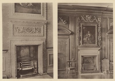 Belton House, Grantham, zwei Kaminstücke von Charles Latham