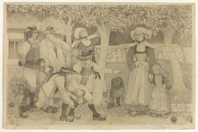 Petanque-Spieler in der Bretagne von Charles Laval