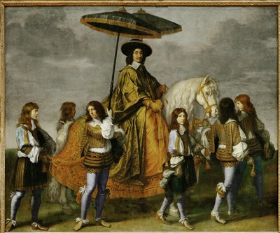 Kanzler Pierre Séguier zu Pferd, der junge Dauphin, später Ludwig XIV. von Charles Le Brun