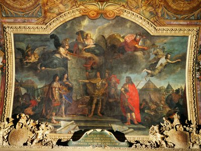 Ludwig XIV. gibt den Befehl, vier Festungen in Holland anzugreifen von Charles Le Brun