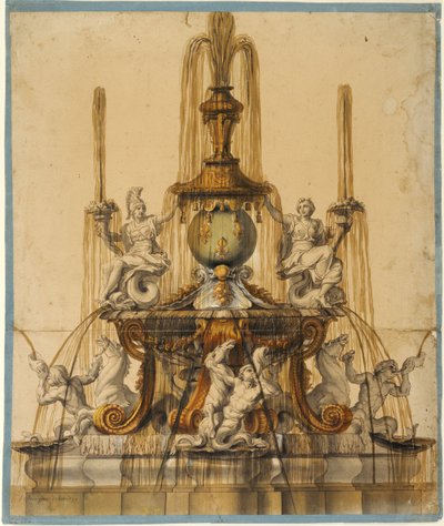 Entwurf für einen Springbrunnen in Versailles von Charles Le Brun