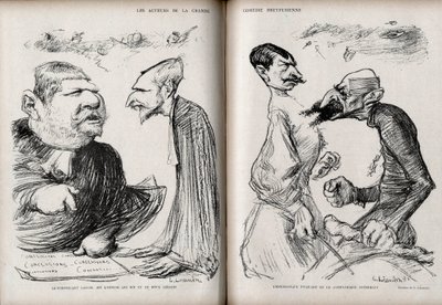Dreyfus-Affäre - Die Akteure der großen Dreyfus-Komödie - Karikatur von Charle von Charles Leandre