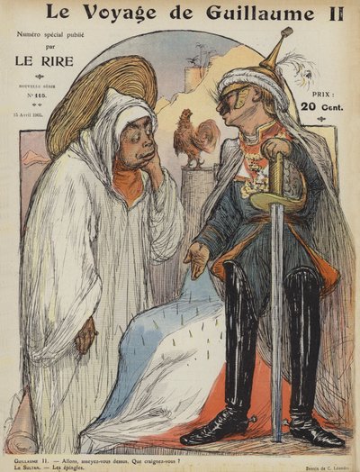 Die Reise von Wilhelm II. Illustration für Le Rire von Charles Leandre