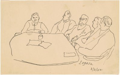 Männer an einem Tisch von Charles Logasa