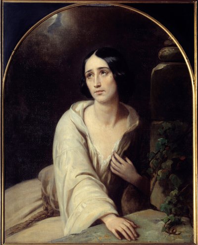 Die Favoritin von Gaetano Donizetti. Illustration für die Oper „La favorite“. Gemälde von Charles Louis Bazin, 1840 von Charles Louis Bazin