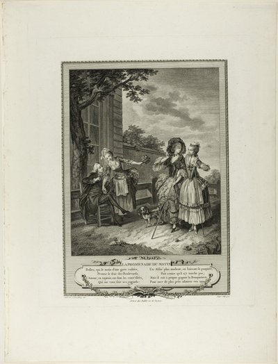 Morgenspaziergang, aus Monument du Costume Physique et Moral de la fin du Dix-huitième siècle von Charles Louis Lingée