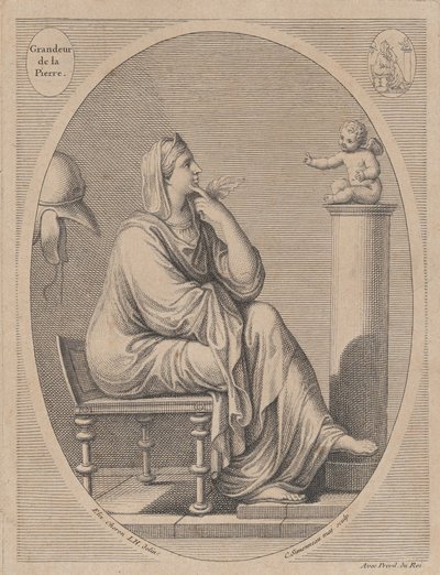 Grandeur de la pierre, nach Eliz. Cheron, 1665-1728 von Charles Louis Simonneau