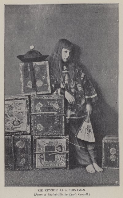 Xie Kitchin als Chinese (s/w Foto) von Charles Lutwidge Dodgson