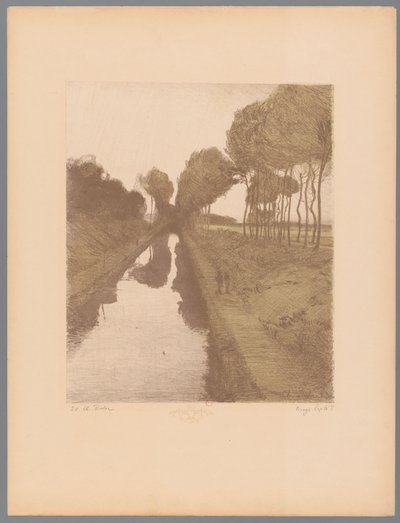 Zwei Spaziergänger entlang eines Kanals von Charles Marie Dulac