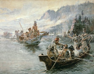 Lewis & Clark am unteren Columbia River von Charles Marion Russell