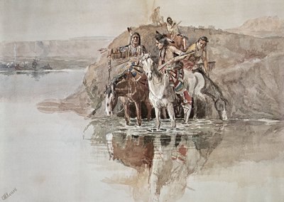 Indianische Kriegspartei von Charles Marion Russell