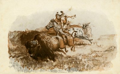Die Büffeljagd von C. M. Russell von Charles Marion Russell