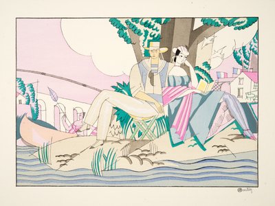 La Pêche, aus Sports & Divertissements, veröffentlicht 1914 von Charles Martin