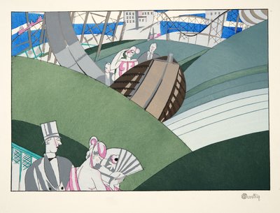 Wasserrutsche, aus Sports & Divertissements, veröffentlicht 1914 von Charles Martin