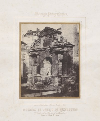 Brunnen im Jardin du Luxembourg (Grotte von Marie de Médicis) von Charles Marville