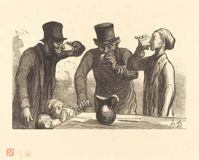 Physiologie des Trinkers: Die vier Lebensalter von Charles Maurand after Honoré Daumier