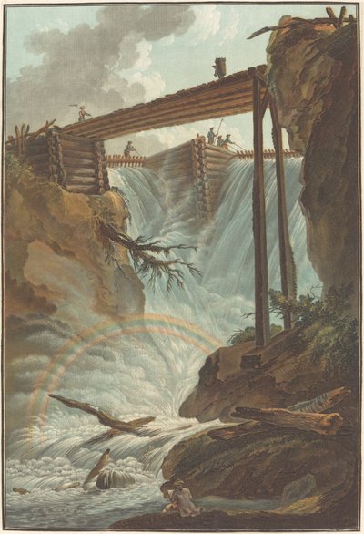 Chute de la Tritt in der Muhlethal-Tal, 1776 von Charles Melchior Descourtis