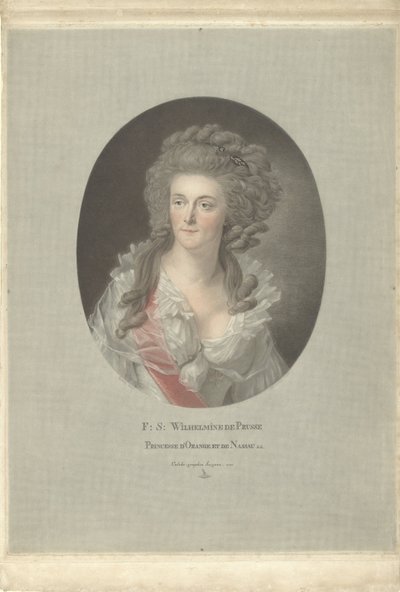 Porträt von Wilhelmina von Preußen, Prinzessin von Oranien-Nassau von Charles Melchior Descourtis