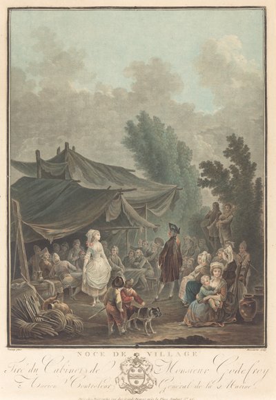 Dorfhochzeit (Noce de Village) von Charles Melchior Descourtis after Nicolas Antoine Taunay