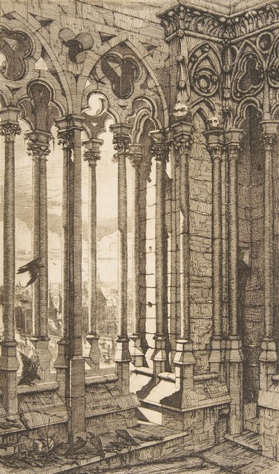 Galerie, Notre-Dame Kathedrale, Paris, 1853 von Charles Meryon