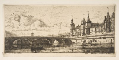 Pont au Change, Paris, aus „Radierungen von Paris“ von Charles Meryon