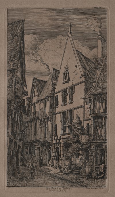 Rue des Toilés, Bourges von Charles Meryon