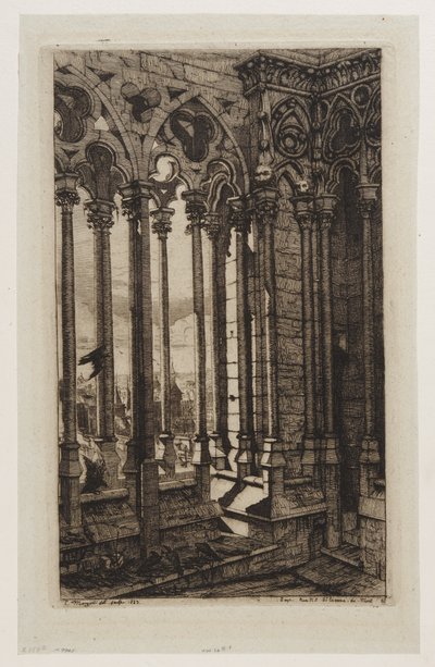 Die Galerie von Notre-Dame, Paris von Charles Meryon