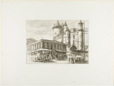 Das Grand Châtelet, Paris, ca. 1780, nach einer früheren Zeichnung von Charles Meryon
