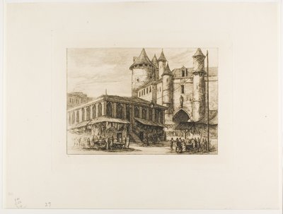 Das Grand Châtelet, Paris, ca. 1780, nach einer früheren Zeichnung von Charles Meryon
