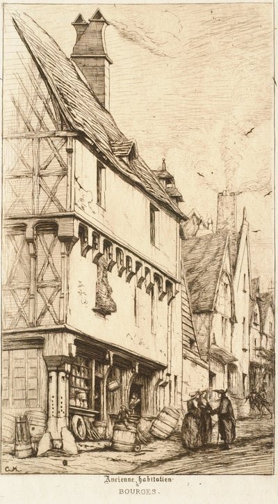 Das Haus des Musikers (Altes Wohnhaus in Bourges) von Charles Meryon