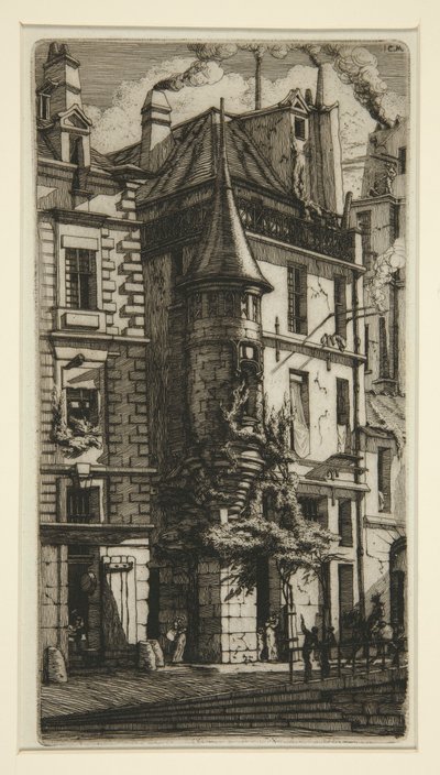 Haus mit einem Turm, rue de la Tixeranderie von Charles Meryon